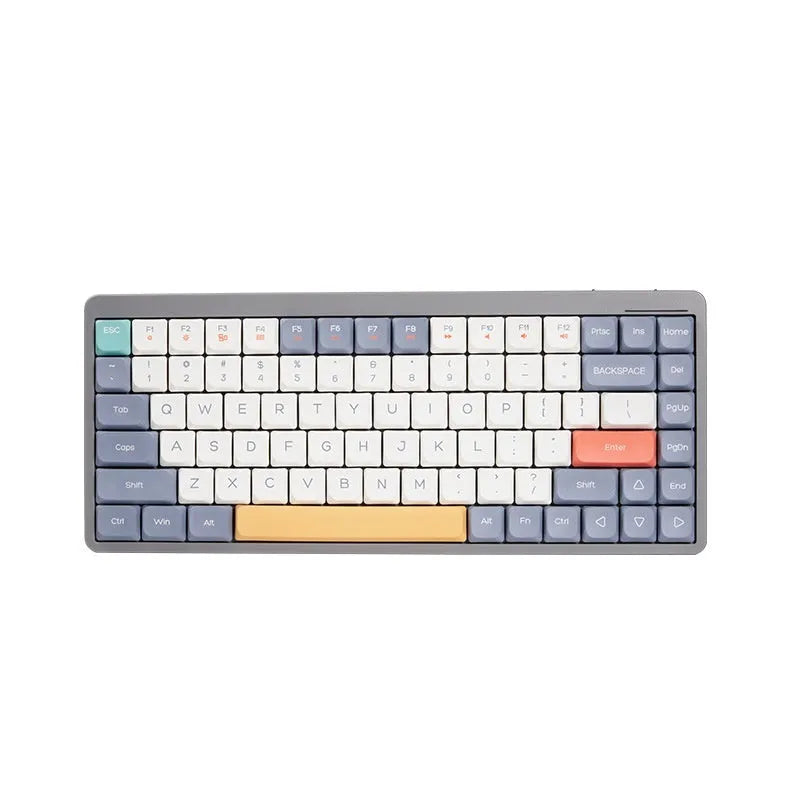 Good-looking short axis mechanical keyboard with Bluetooth, mute keys, red axis, white light, black and white colour variant