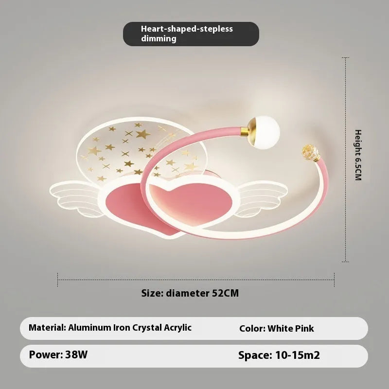 Children's moon and cloud themed ceiling lamp with colour changing lights and dimming function