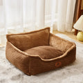 Removable washable pet bed cushion for small medium dogs cats in coffee or white colour