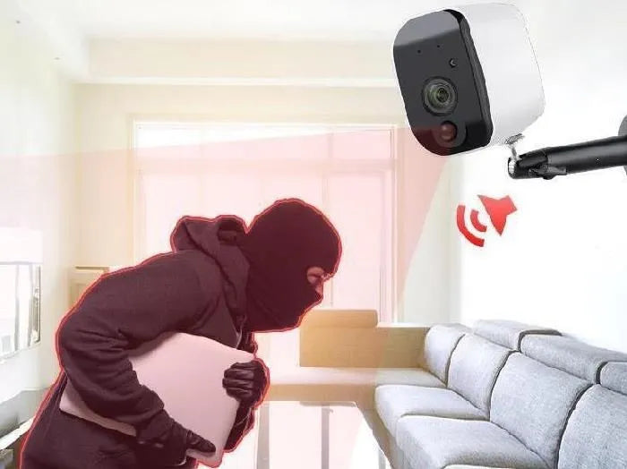 Solar powered wireless surveillance camera with PIR motion detection and 1080P HD resolution