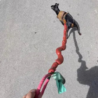 Brown sausage rope cat toy measuring 108cm with grip tape handle