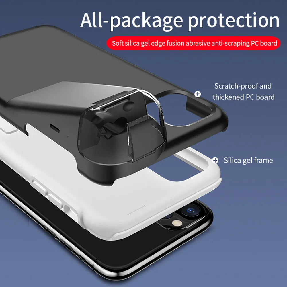 Black AirPods charging case cover with edge protection compatible with iPhone