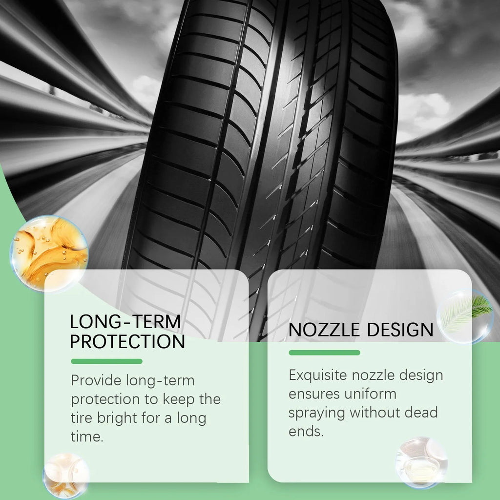 120ml car tire protective agent and green towel for cleaning and polishing