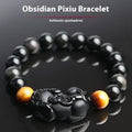 Mexico gold sheen obsidian Pi Xiu bracelet unisex black beaded ethnic style 10mm beads on cord