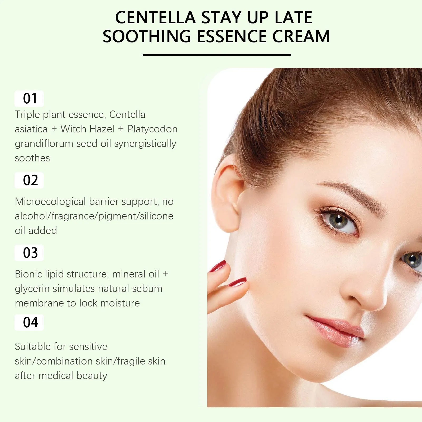 Centella Asiatica Soothing Cream 30g jar with botanical extract formulation