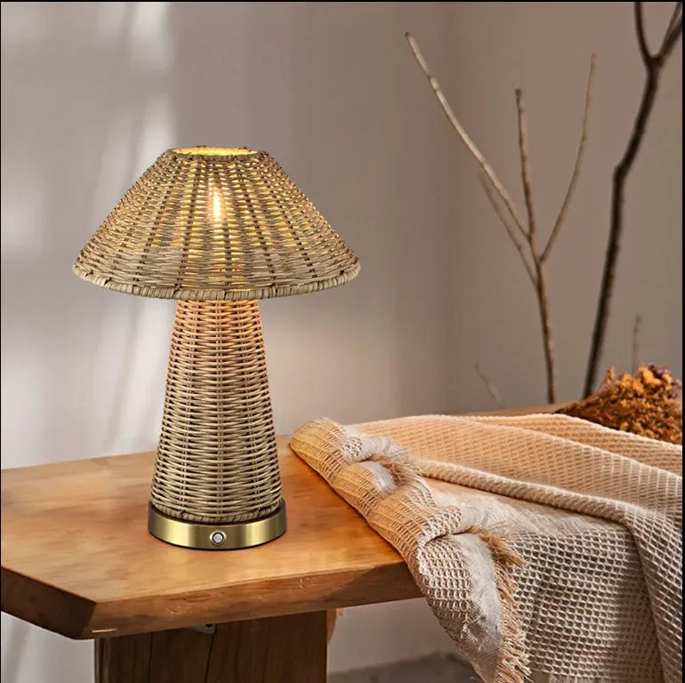 Gold alloy desk lamp with touch control and 3W LED light source on a tabletop