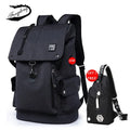 Travel laptop backpack 45x30x17cm in black with padded compartment
