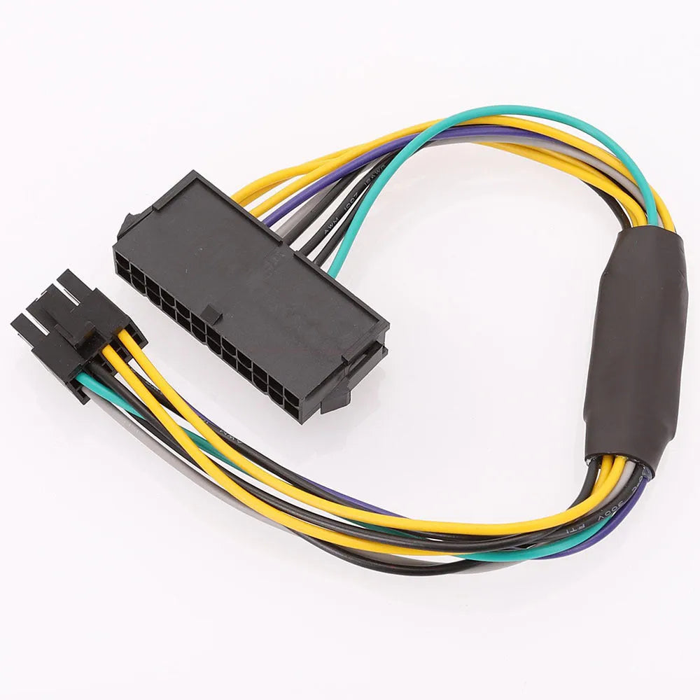Black Dell Optiplex ATX 24-pin to 8-pin motherboard power adapter cable, 30 cm long
