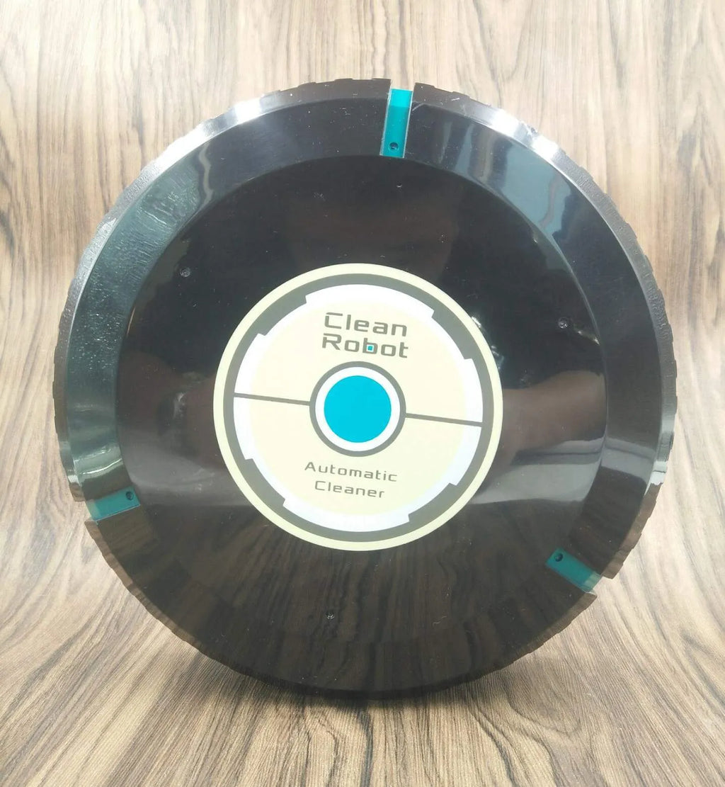 Black or white AC automatic sweeping robot vacuum cleaner on a hard floor.