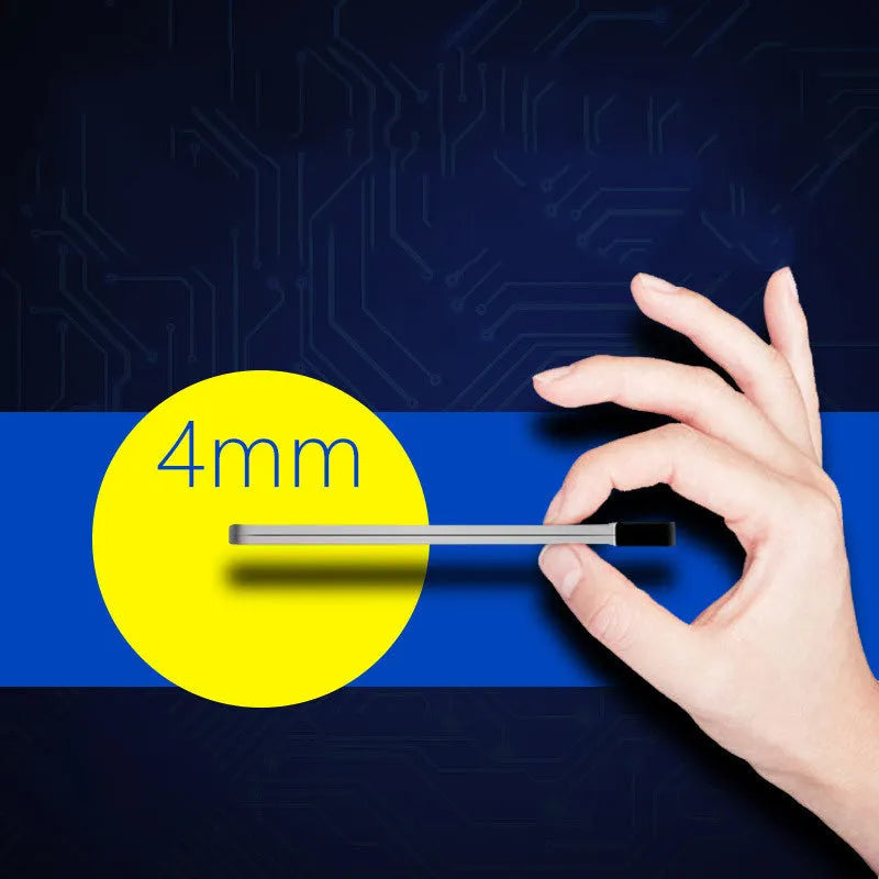 Silver graphene battery power bank with 4000mAh capacity and slim aluminium design