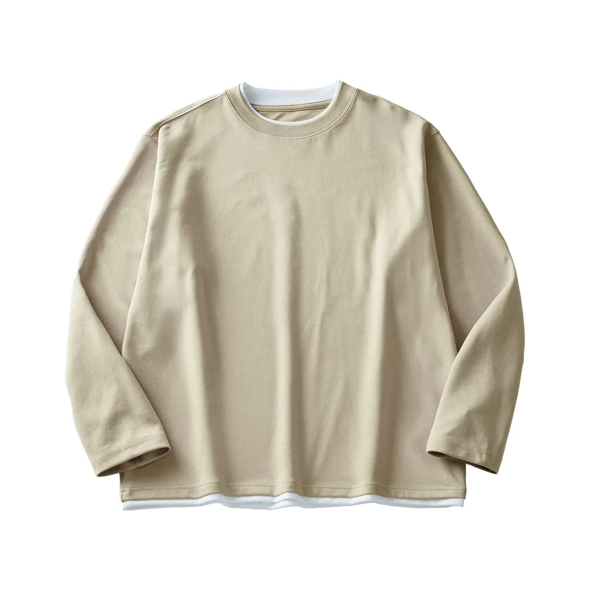 Men's loose fit long-sleeved cotton blend t-shirt in multiple colours