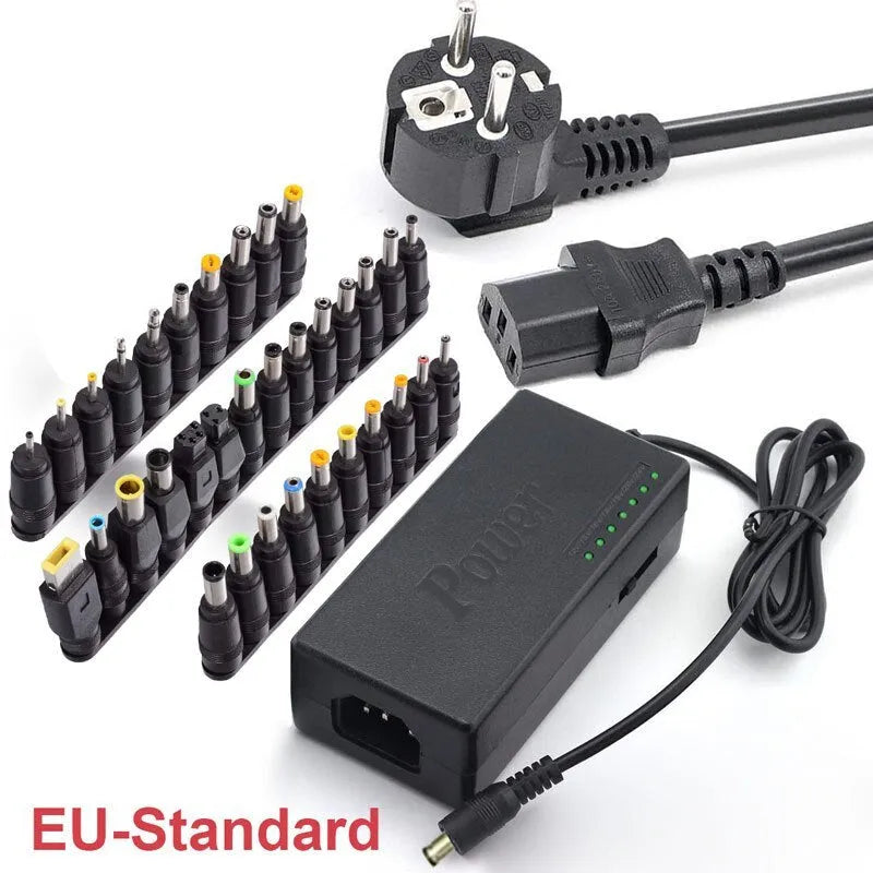 96W universal adjustable power adapter with voltage selector and 34 connector tips