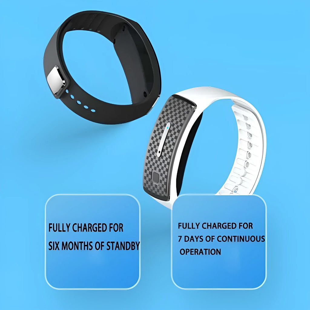 Ultrasonic fat blasting silicone wristband in blue with button operation and smart reminder function