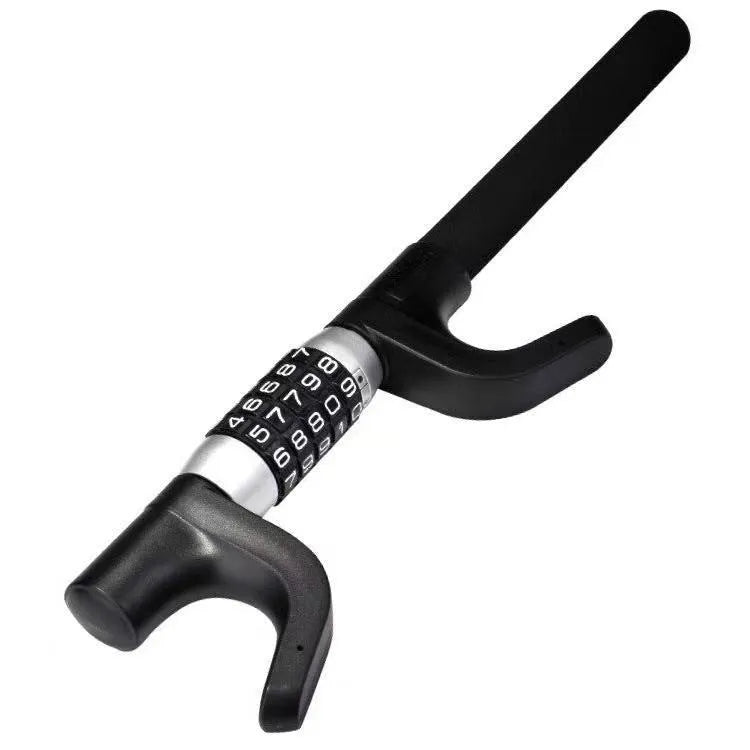 Alloy steel car steering wheel U-lock with password combination in black colour