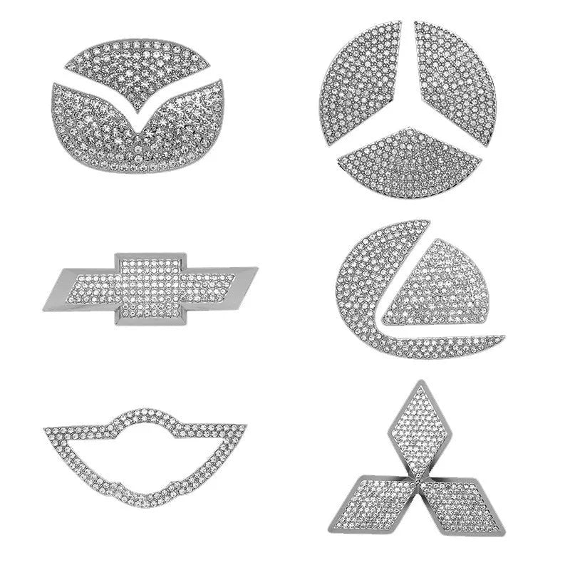 Zinc alloy diamond pattern decorative sticker for Toyota steering wheel centre