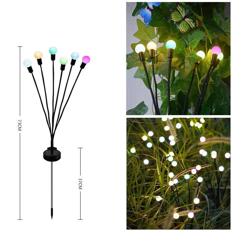 LED firefly ground plug-in lamp with 1W light, 600mAh battery and ground spike