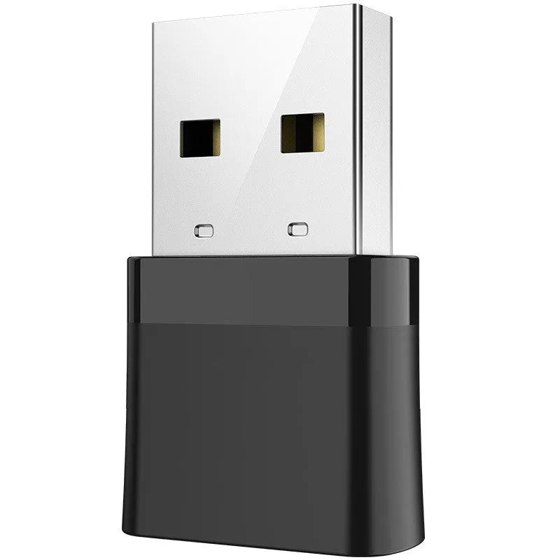 Black USB WiFi Bluetooth dual-band adapter with nickel-plated connector