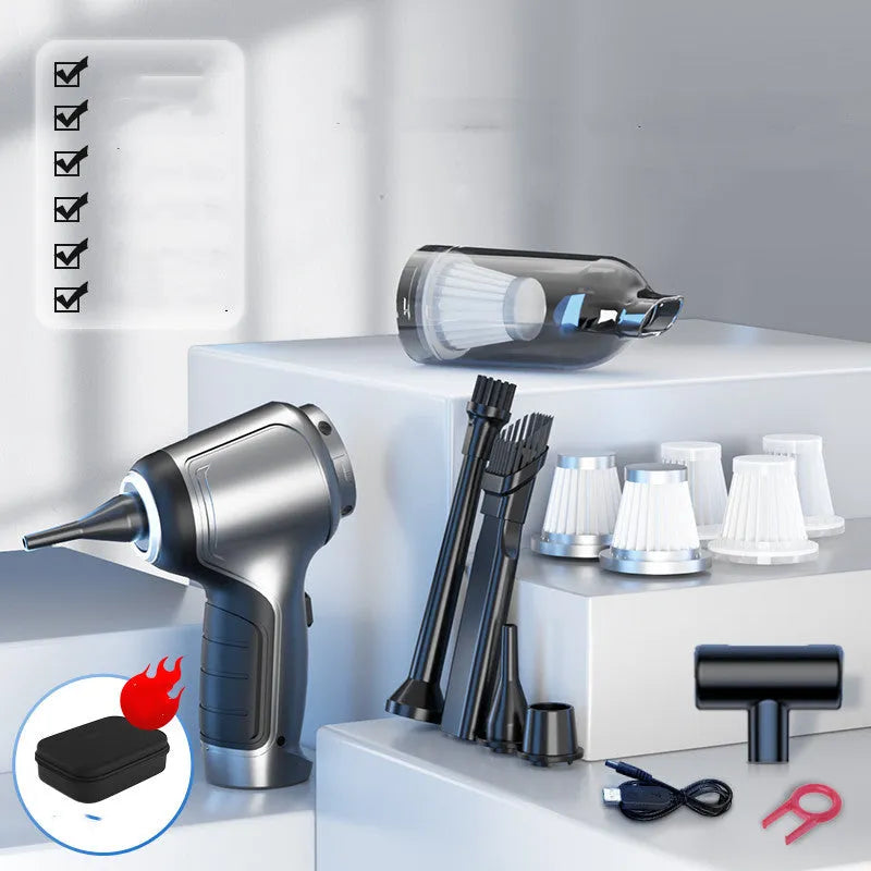 Handheld cordless vacuum cleaner with EVA carrying bag for car and home cleaning