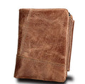 Retro genuine leather wallet for man with multiple card slots in brown colour