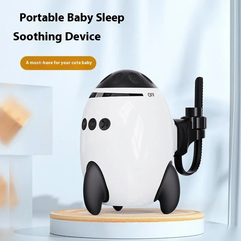 White ABS plastic baby sleep comforter with automatic shaking and Bluetooth connectivity