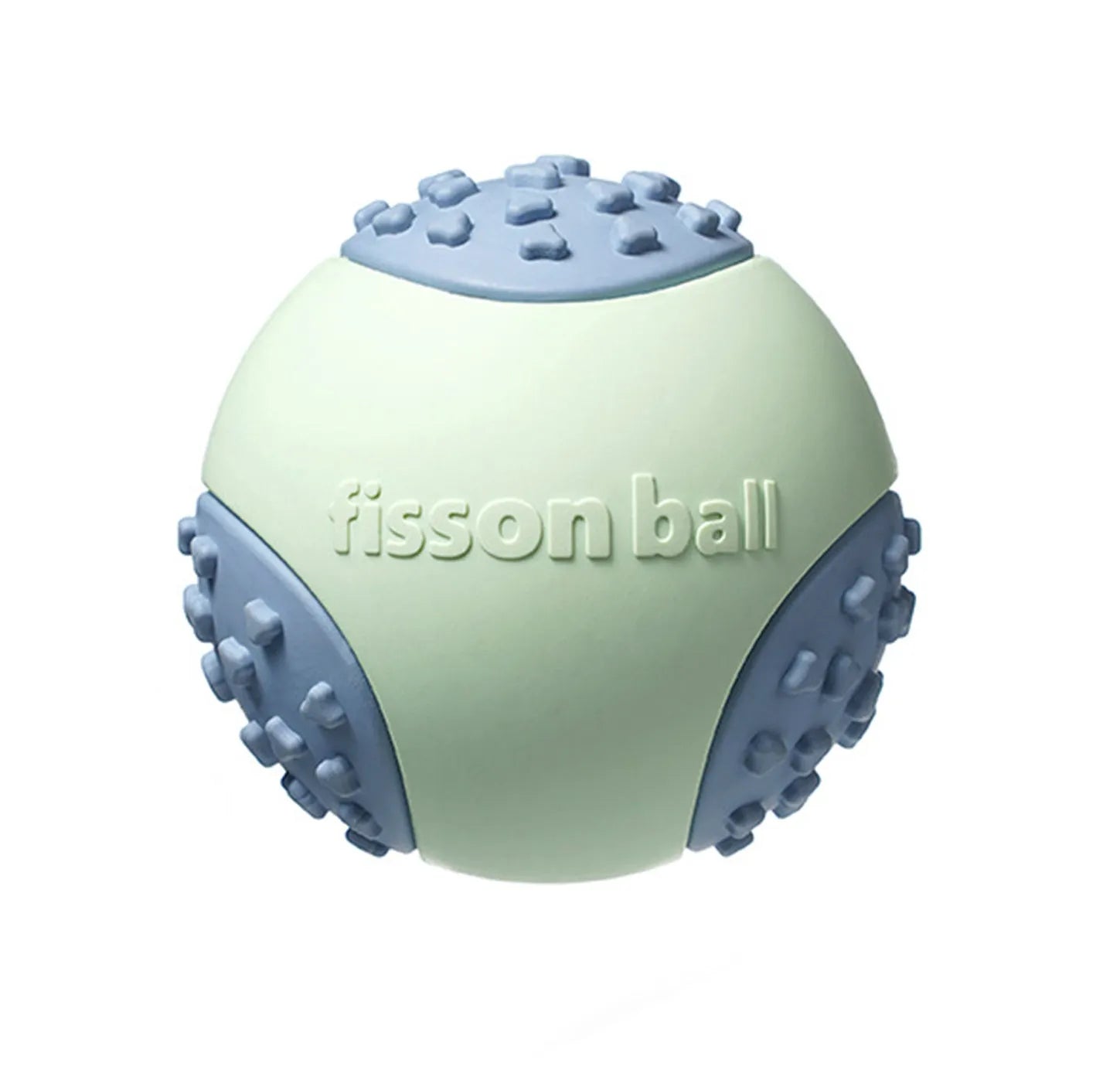 Green and pink durable rolling ball dog toy with 64mm diameter for small medium dogs