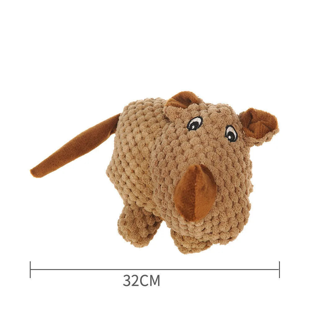 Pet vocal toy plush bite-resistant cut corduroy corn velvet cotton rope squeaky dog chew toy Crooked Neck Fawn Frog