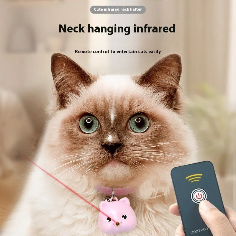 Rechargeable remote control cat infrared halter collar with adjustable strap in blue colour