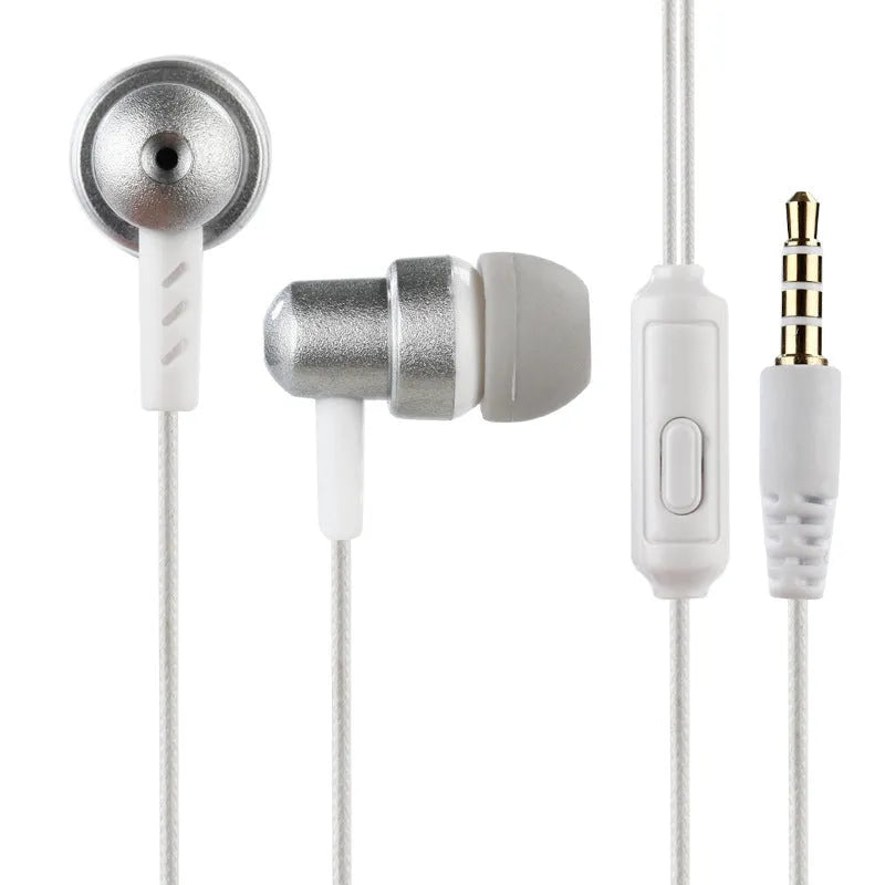 Direct-plug wired in-ear gaming headset with silicone earplugs, braided cable, and built-in microphone in black