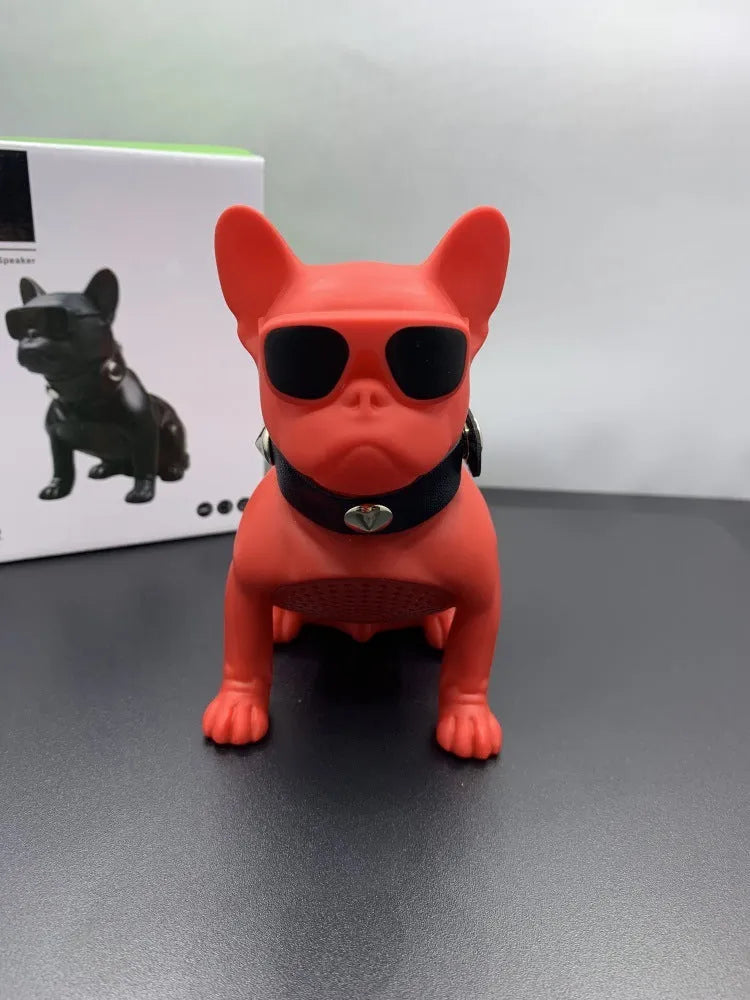 Mini full body bulldog Bluetooth wireless speaker in black, red, or white colour options
