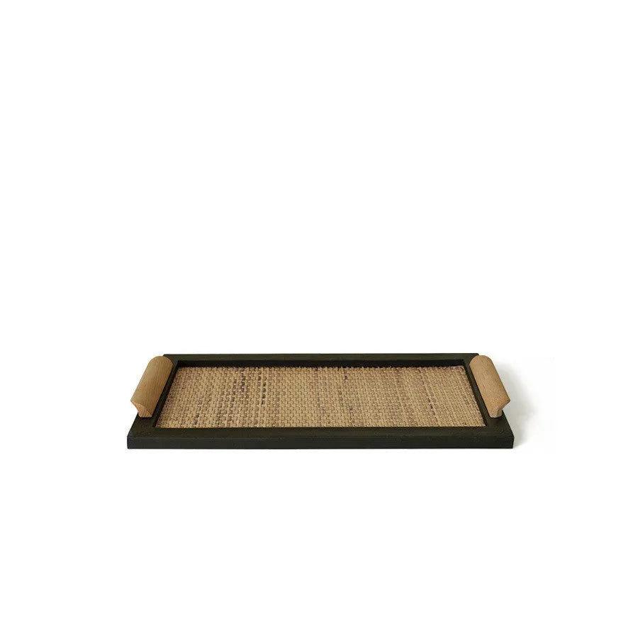 Pine wood dining tray with multiple compartments shown in large and small size options