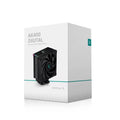 DeepCool AK Series black CPU tower air cooler with digital display and dual fans