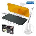Telescopic anti-glare car sun visor with acrylic lenses mounted on a vehicle sun visor