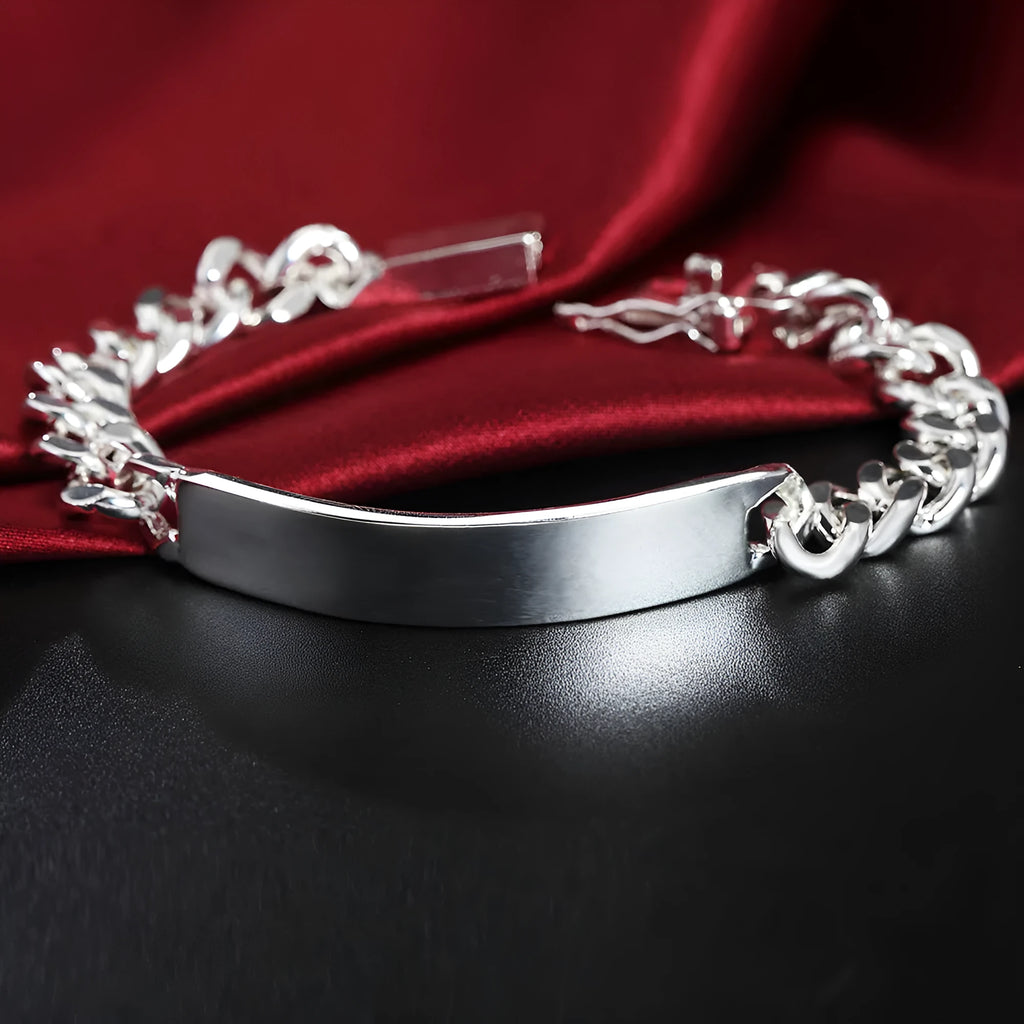 Silver S925 plated copper couple bracelets set male and female matching jewellery