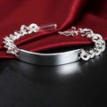 Silver S925 plated copper couple bracelets set male and female matching jewellery