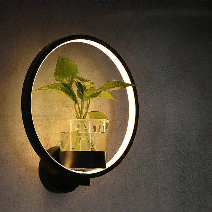 30cm LED wall lamp with iron body, sandblasted finish, black or white, round or square, 18W, for living room bedroom