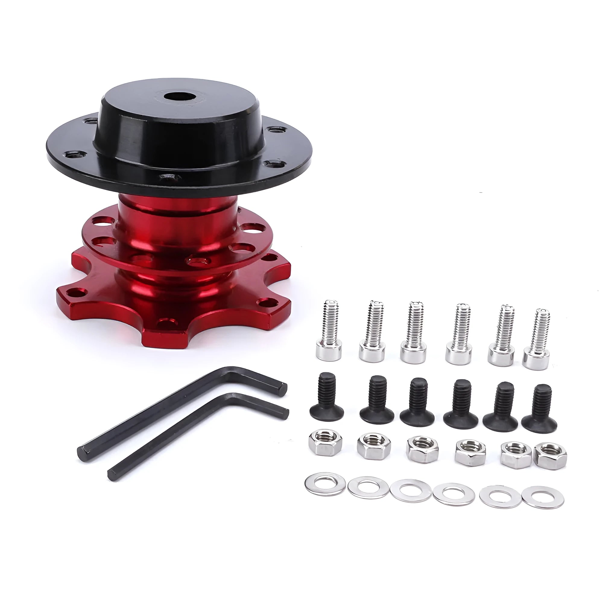 Car steering wheel quick release adapter in various colours for vehicle modification