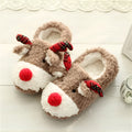 Brown suede flip-flop slippers for women with elk design, anti-slip TPR sole, sizes 35-40