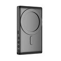 Black magnetic mobile phone projector showing rear mount and compact size