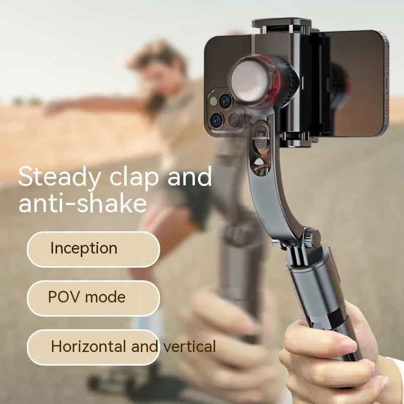 Mobile phone stabilizer hand-held tripod head single-axis ABS aluminium alloy black adjustable