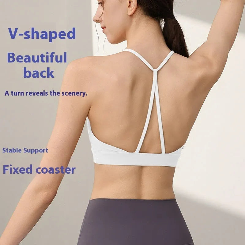 Women's nylon sports vest with double shoulder straps in sunshine desert colour