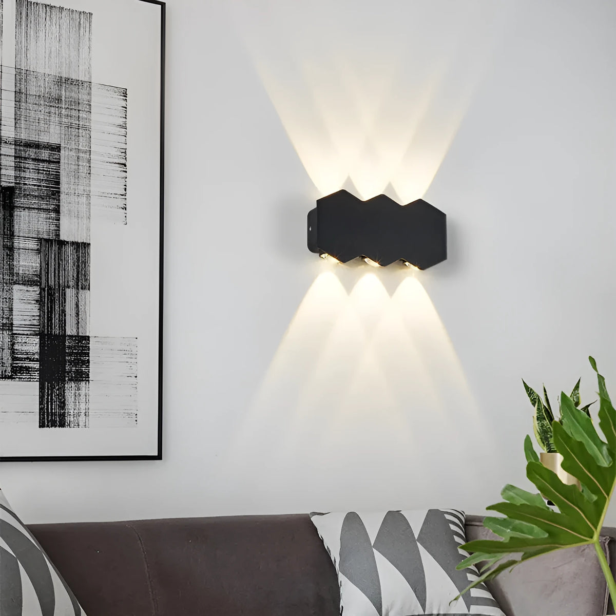 Modern minimalist LED wave shape wall lamp for corridor, aisle, hallway, or stairwell, 85-265V, one lamp