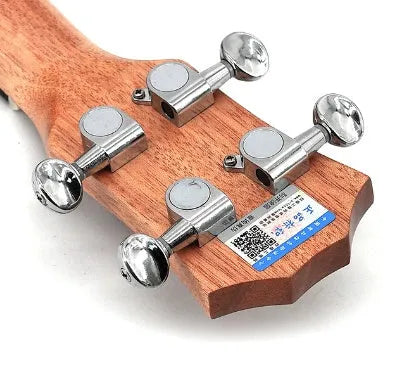 23 inch spruce grape hole ukulele with rosewood fingerboard and chrome tuning pegs, wood colour finish