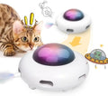 White 4 Angels UFO automatic interactive cat toy with feathers and LED lights