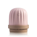 Cactus humidifier night light in green with colourful LED glow on a wooden desk