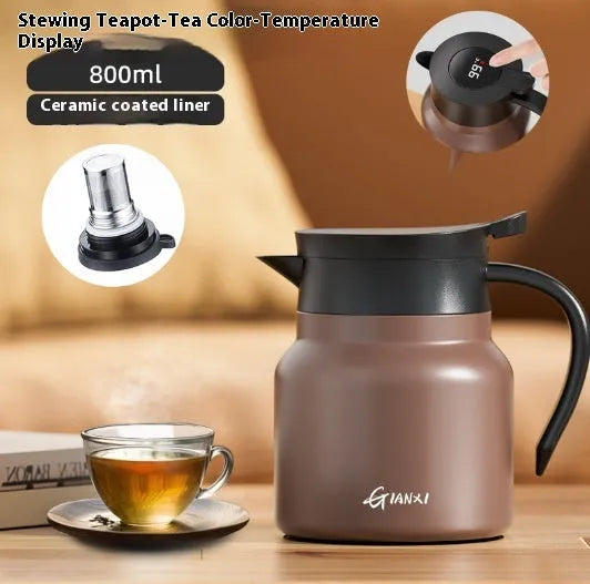 800ml ceramic teapot kettle with tea water separation, braised teapot style in black or brown