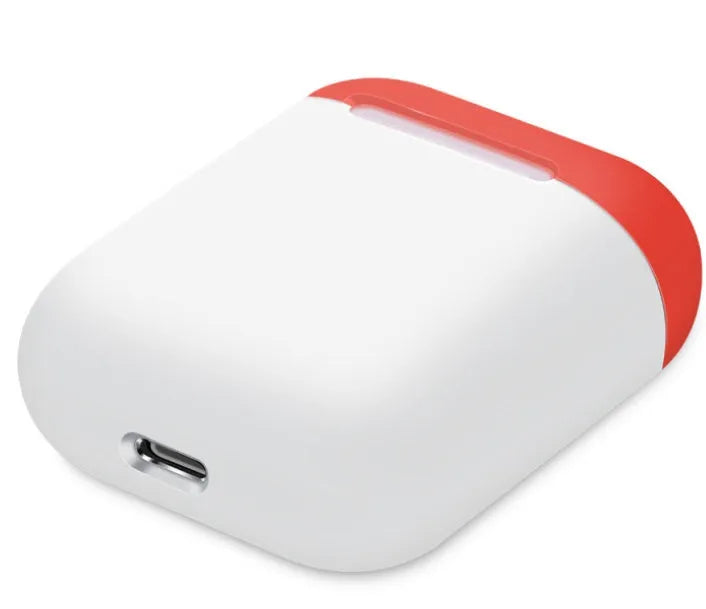 Split-design silicone protective cover for Apple AirPods charging case in a selected solid colour.