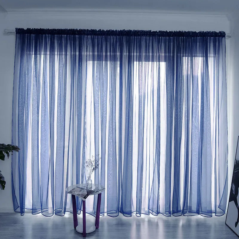 Cotton gauze curtain for balcony with 2.7m drop in solid colour option