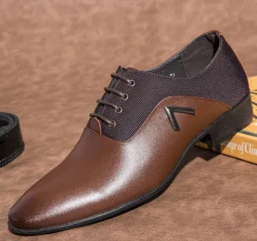 Men's Oxford shoes in artificial PU leather with rubber soles in black, brown, and yellow colours