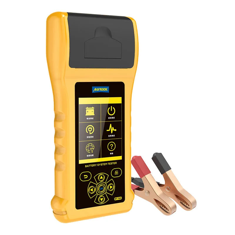 Autool BT760 handheld vehicle battery tester with colour screen and attached battery clips