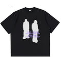 Shooting House white cotton T-shirt with fresh and sweet printed pattern, loose fit, mid-length cut, front view
